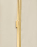 Kassandre Eileen clutch in off-white cow leather with gold metal frame, Art Deco lines , detail view
